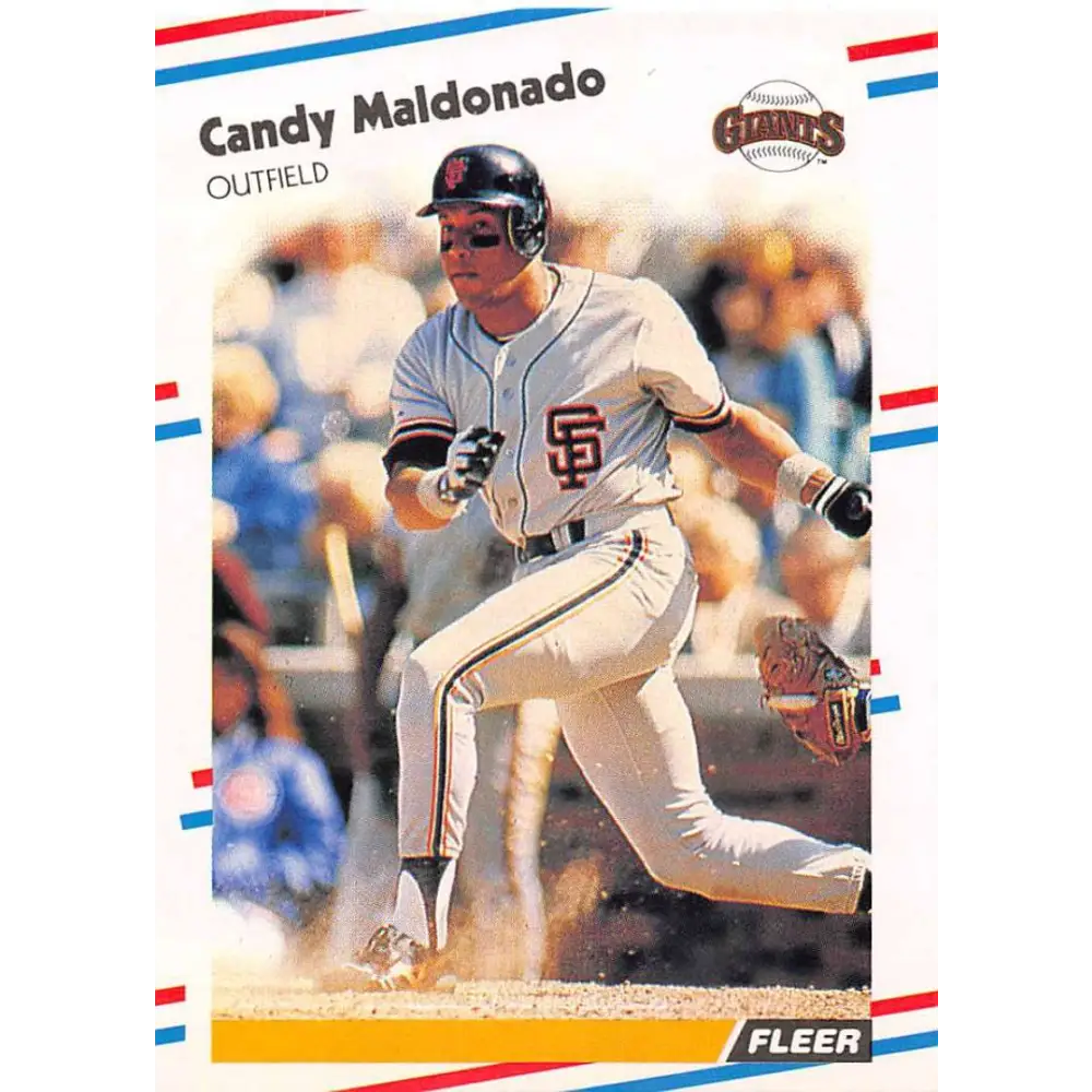 1988 Fleer #89 Candy Maldonado EX Excellent San Francisco Giants Baseball Card  Image 1