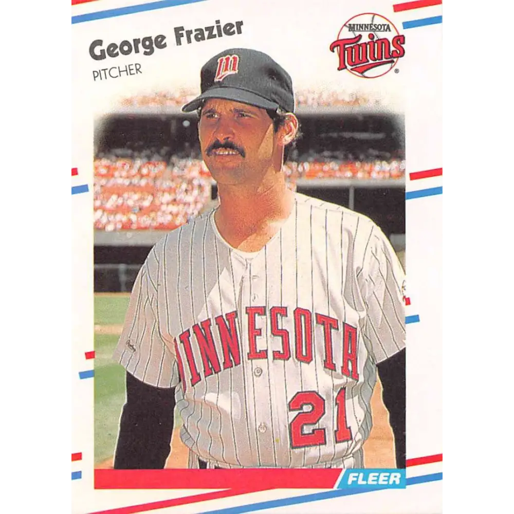1988 Fleer #9 George Frazier EX Excellent Minnesota Twins Baseball Card  Image 1