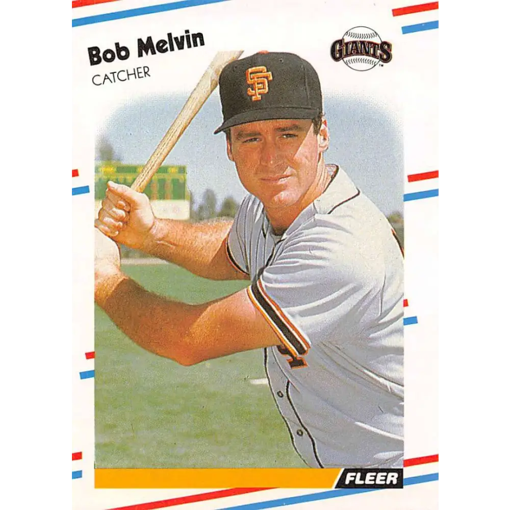 1988 Fleer #91 Bob Melvin EX Excellent San Francisco Giants Baseball Card  Image 1