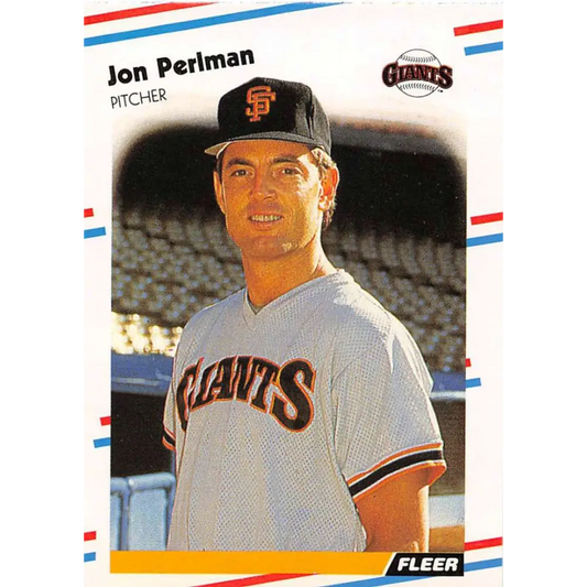 1988 Fleer #93 Jon Perlman EX Excellent San Francisco Giants Baseball Card  Image 1