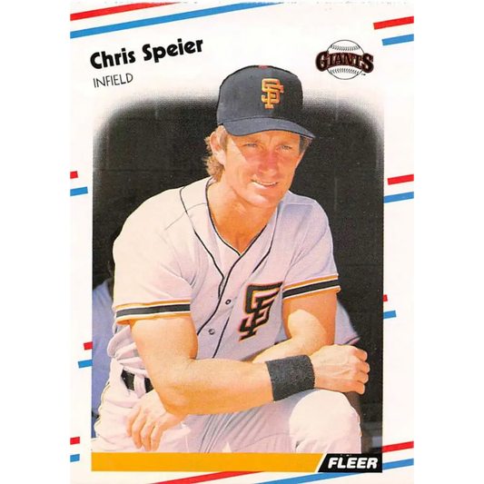 1988 Fleer #96 Chris Speier EX Excellent San Francisco Giants Baseball Card  Image 1