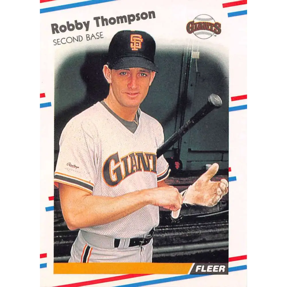 1988 Fleer #98 Robby Thompson EX Excellent San Francisco Giants Baseball Card  Image 1