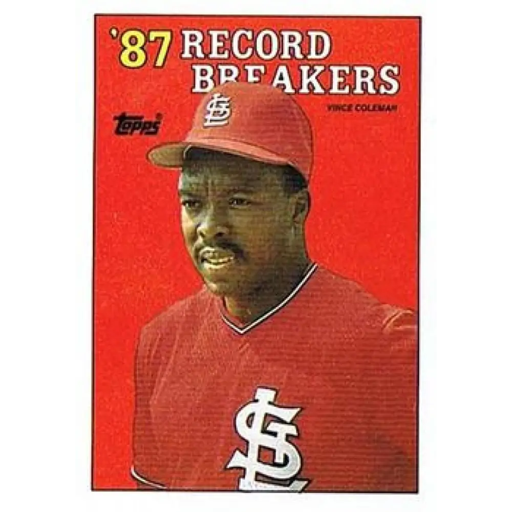1988 Topps #1 Vince Coleman NM-MT St. Louis Cardinals Baseball Card  Image 1