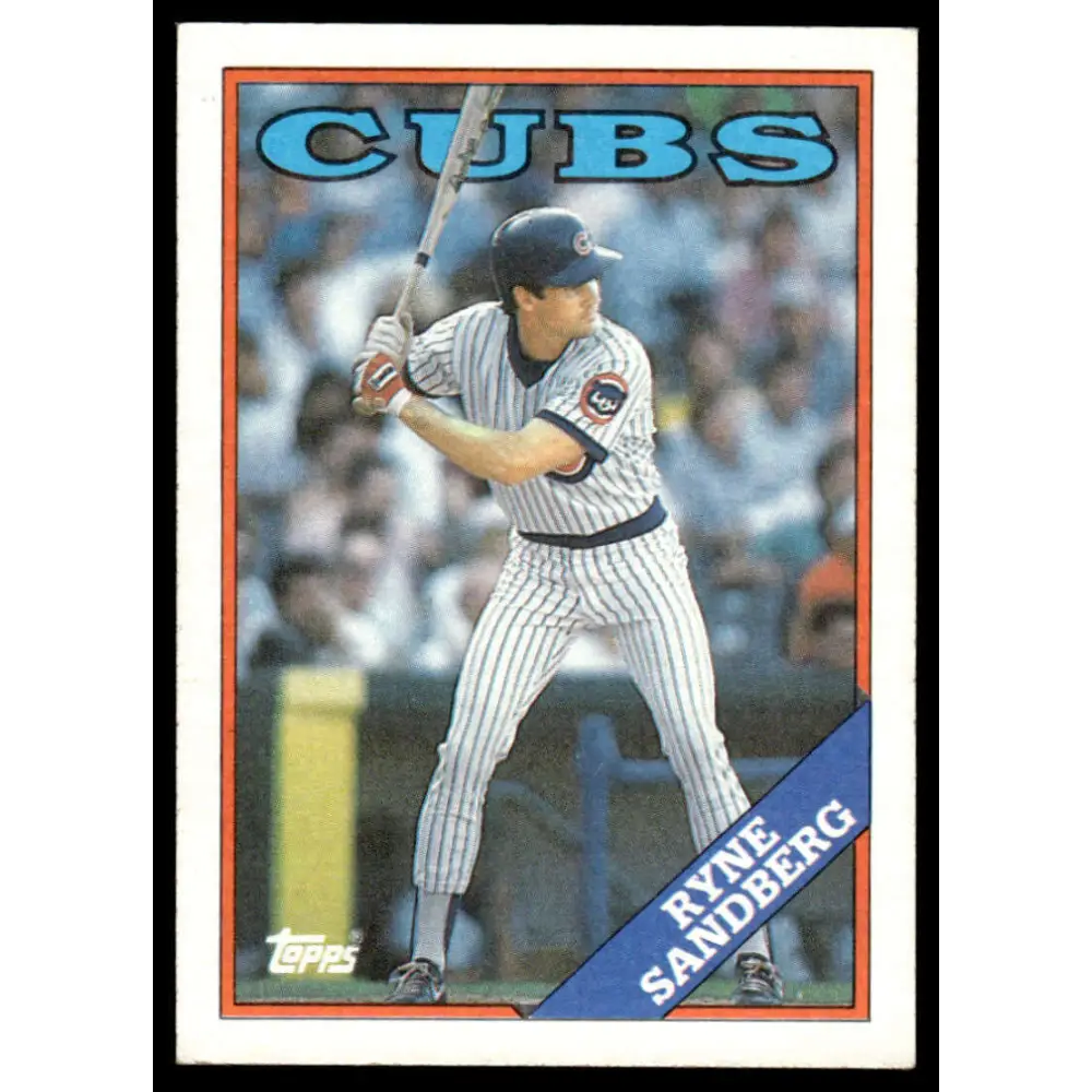 1988 Topps #10 Ryne Sandberg EX Chicago Cubs Baseball Card Image 1