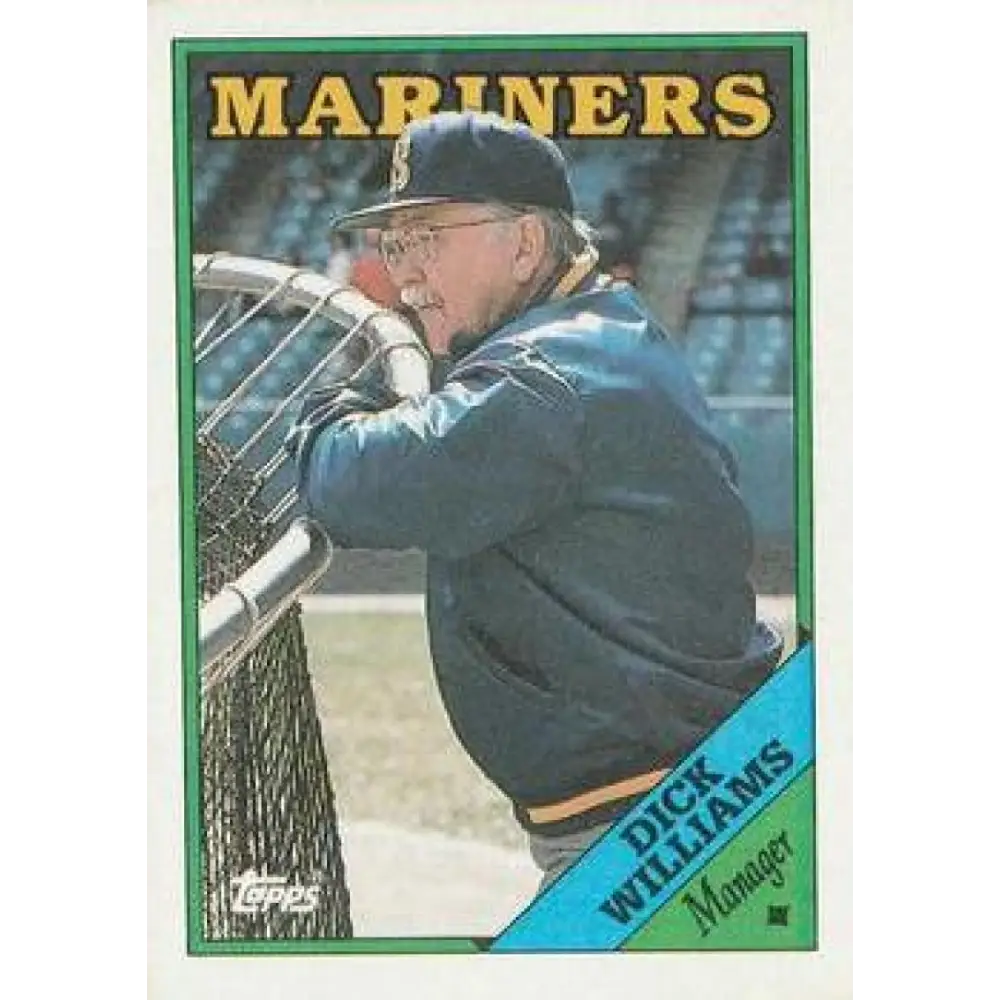 1988 Topps #104 Dick Williams NM-MT Seattle Mariners Baseball Card  Image 1