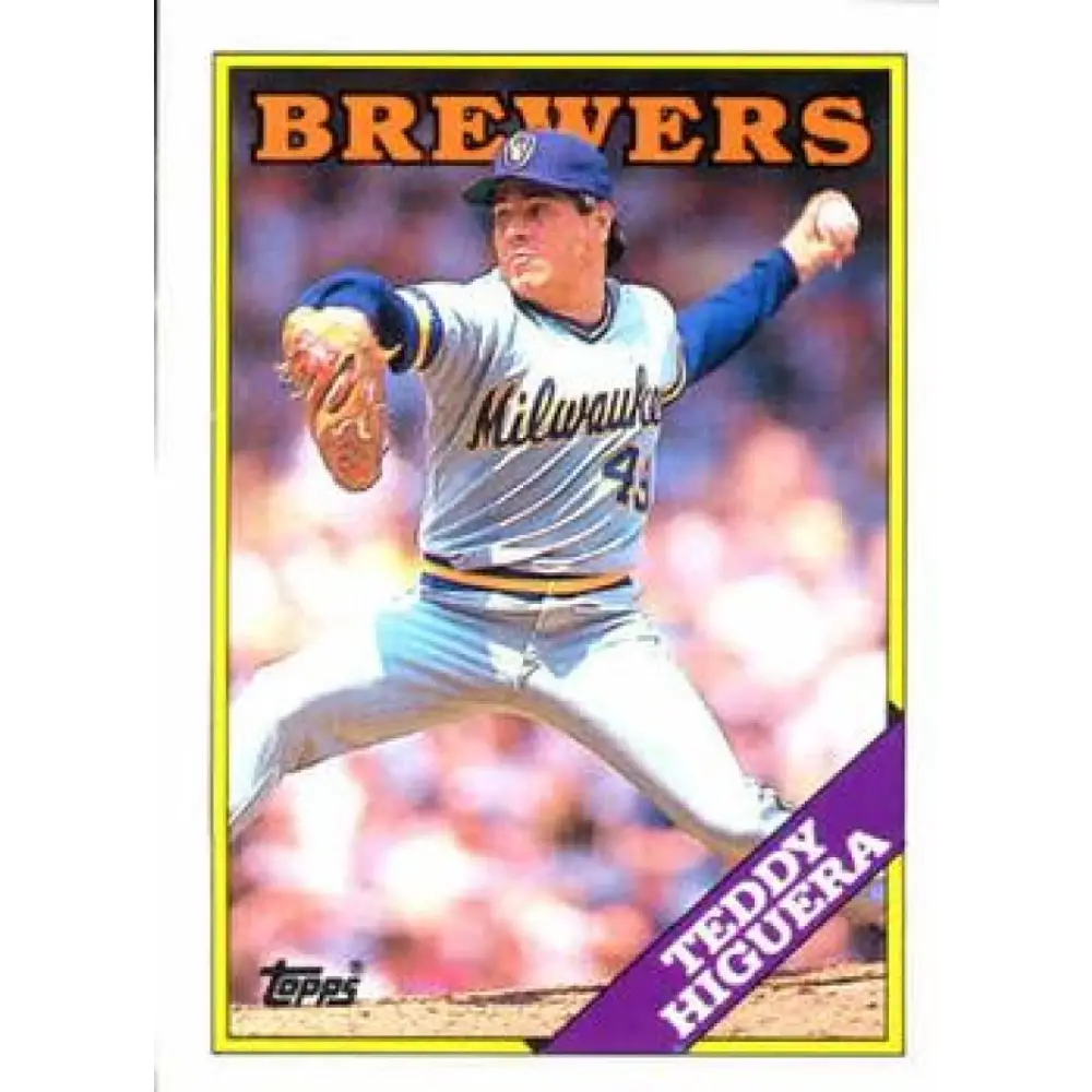 1988 Topps #110 Teddy Higuera NM-MT Milwaukee Brewers Baseball Card  Image 1