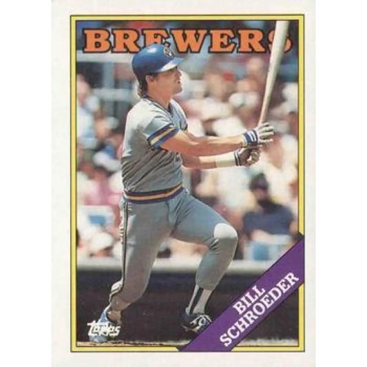 1988 Topps #12 Bill Schroeder NM-MT Milwaukee Brewers Baseball Card  Image 1
