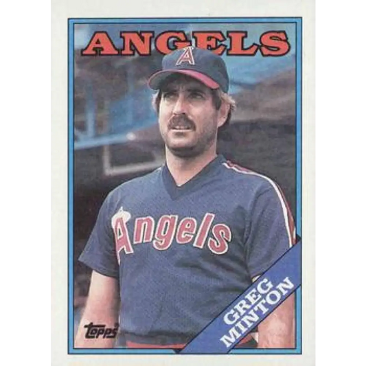 1988 Topps #129 Greg Minton NM-MT California Angels Baseball Card  Image 1