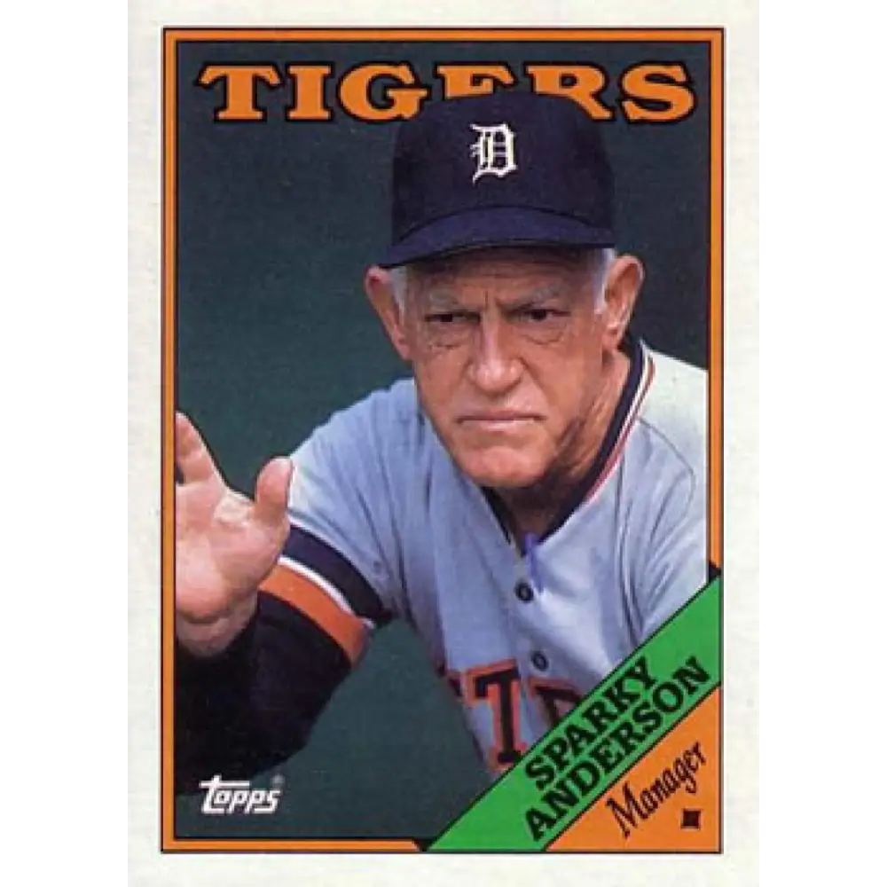 1988 Topps #14 Sparky Anderson NM-MT Detroit Tigers Baseball Card  Image 1