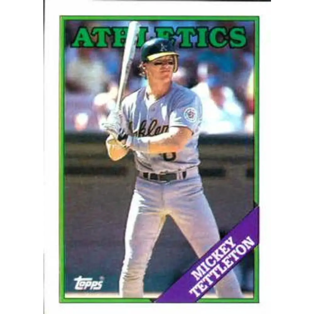 1988 Topps #143 Mickey Tettleton NM-MT Oakland Athletics Baseball Card  Image 1