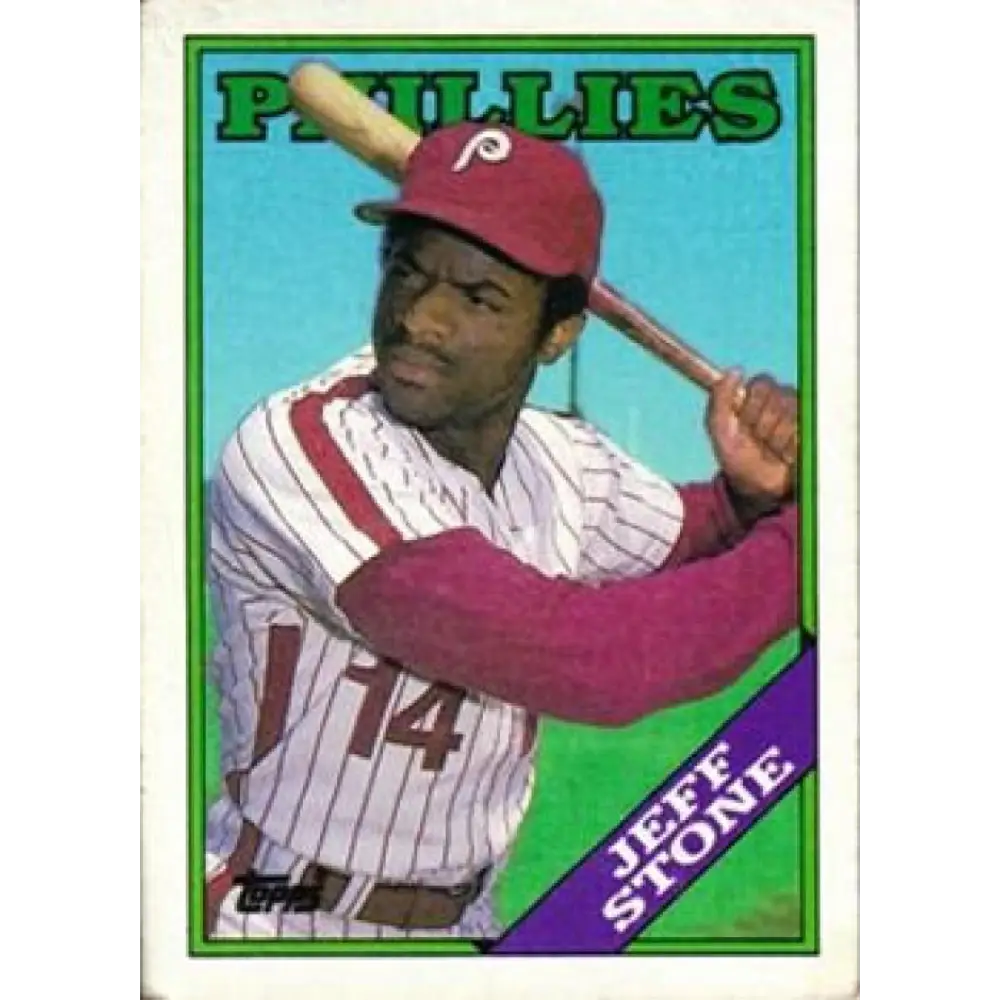 1988 Topps #154 Jeff Stone NM-MT Philadelphia Phillies Baseball Card  Image 1