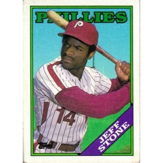 1988 Topps #154 Jeff Stone NM-MT Philadelphia Phillies Baseball Card  Image 1