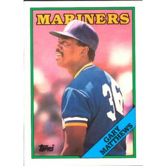 1988 Topps #156 Gary Matthews NM-MT Seattle Mariners Baseball Card  Image 1