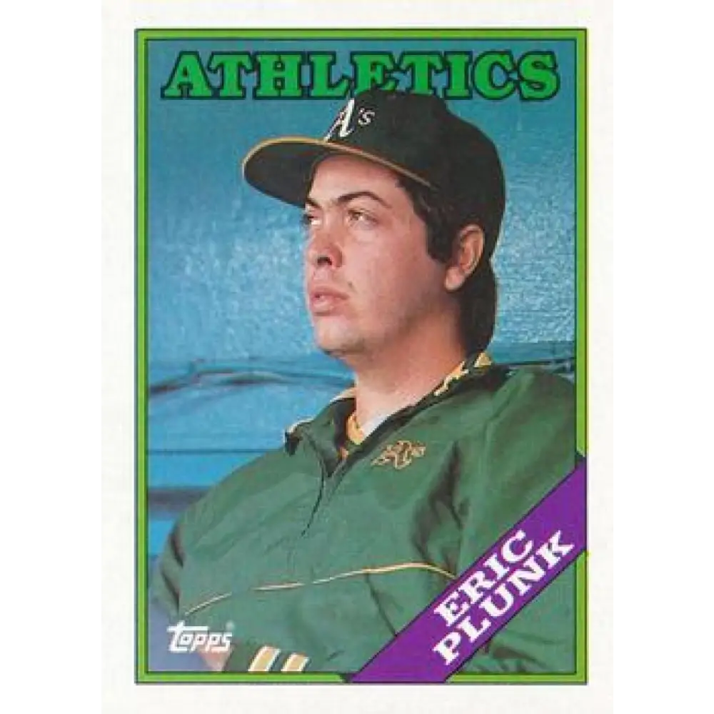 1988 Topps #173 Eric Plunk NM-MT Oakland Athletics Baseball Card  Image 1
