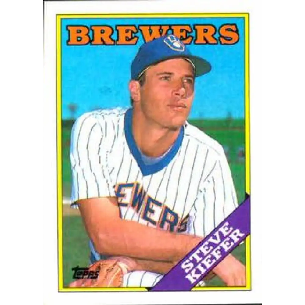 1988 Topps #187 Steve Kiefer NM-MT Milwaukee Brewers Baseball Card  Image 1