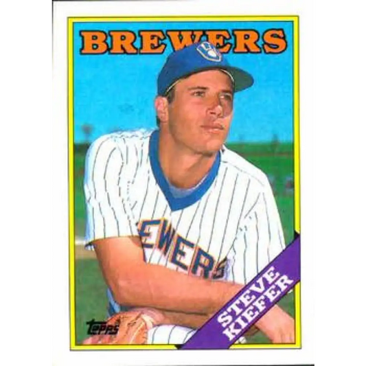 1988 Topps #187 Steve Kiefer NM-MT Milwaukee Brewers Baseball Card  Image 1