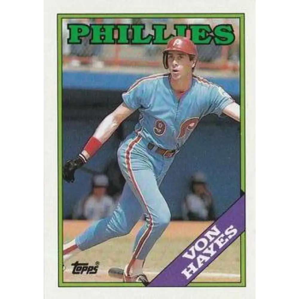 1988 Topps #215 Von Hayes NM-MT Philadelphia Phillies Baseball Card  Image 1