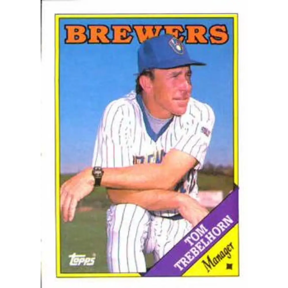 1988 Topps #224 Tom Trebelhorn NM-MT Milwaukee Brewers Baseball Card  Image 1