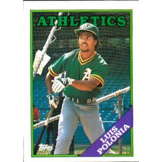 1988 Topps #238 Luis Polonia NM-MT RC Rookie Oakland Athletics Baseball Card  Image 1