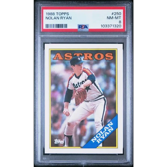 1988 Topps #250 Nolan Ryan PSA 8 NM-MT Houston Astros Baseball Card Image 1
