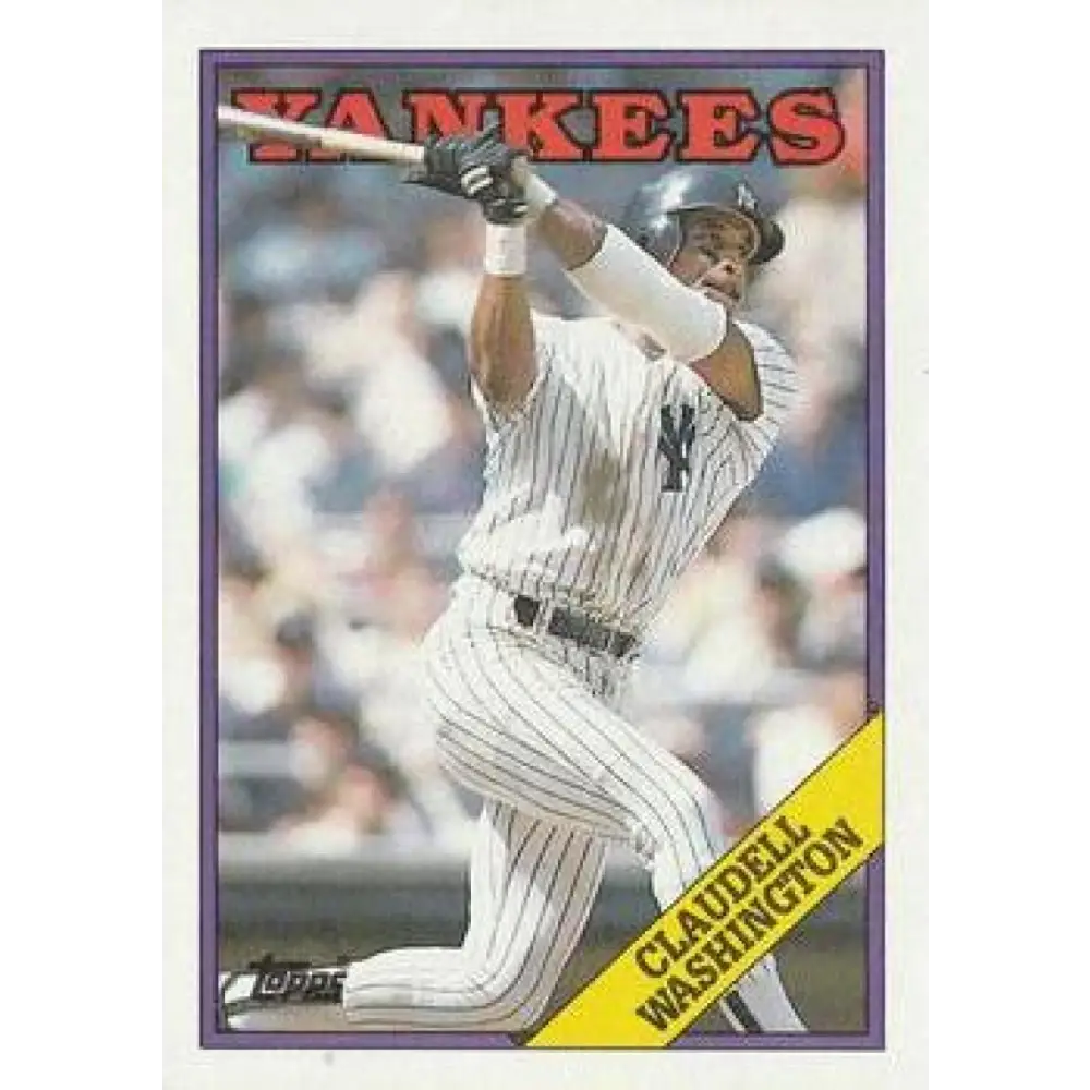 1988 Topps #335 Claudell Washington NM-MT New York Yankees Baseball Card  Image 1