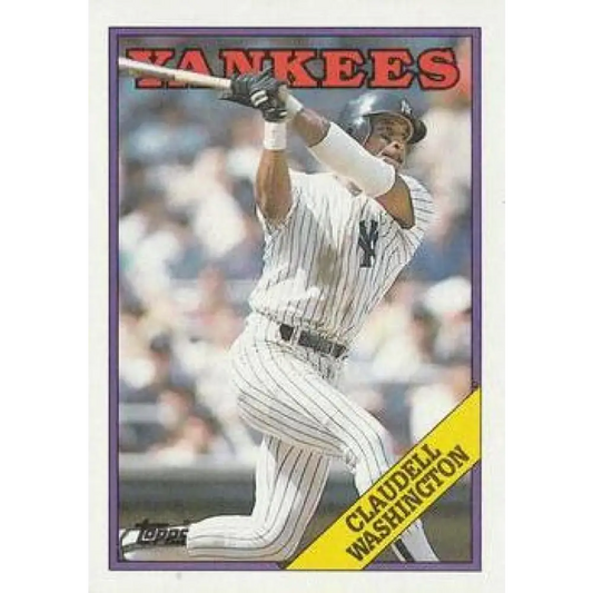 1988 Topps #335 Claudell Washington NM-MT New York Yankees Baseball Card  Image 1