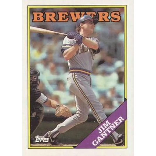 1988 Topps #337 Jim Gantner NM-MT Milwaukee Brewers Baseball Card  Image 1