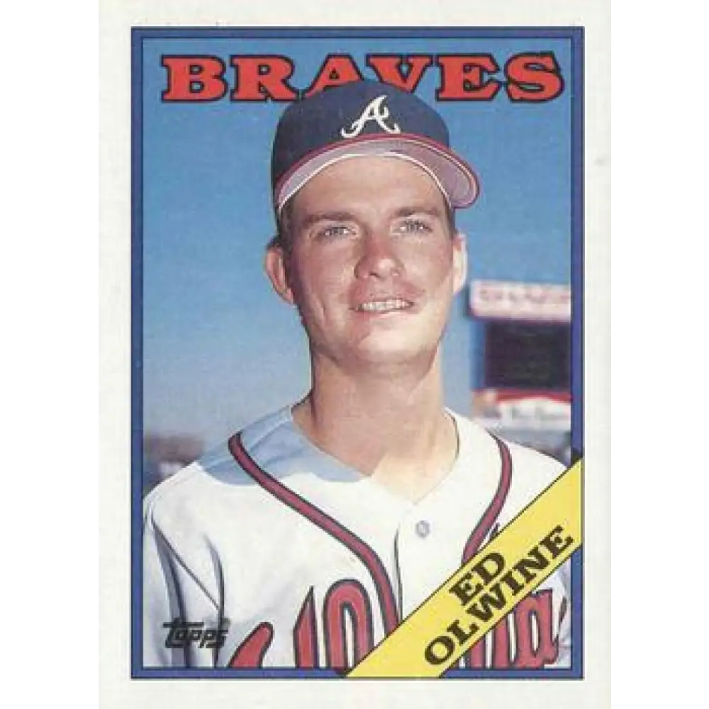 1988 Topps #353 Ed Olwine NM-MT Atlanta Braves Baseball Card  Image 1
