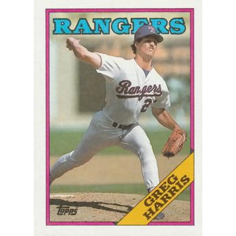 1988 Topps #369 Greg Harris NM-MT Texas Rangers Baseball Card  Image 1