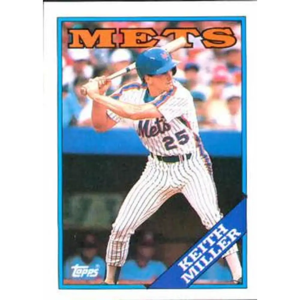 1988 Topps #382 Keith Miller NM-MT RC Rookie New York Mets Baseball Card  Image 1