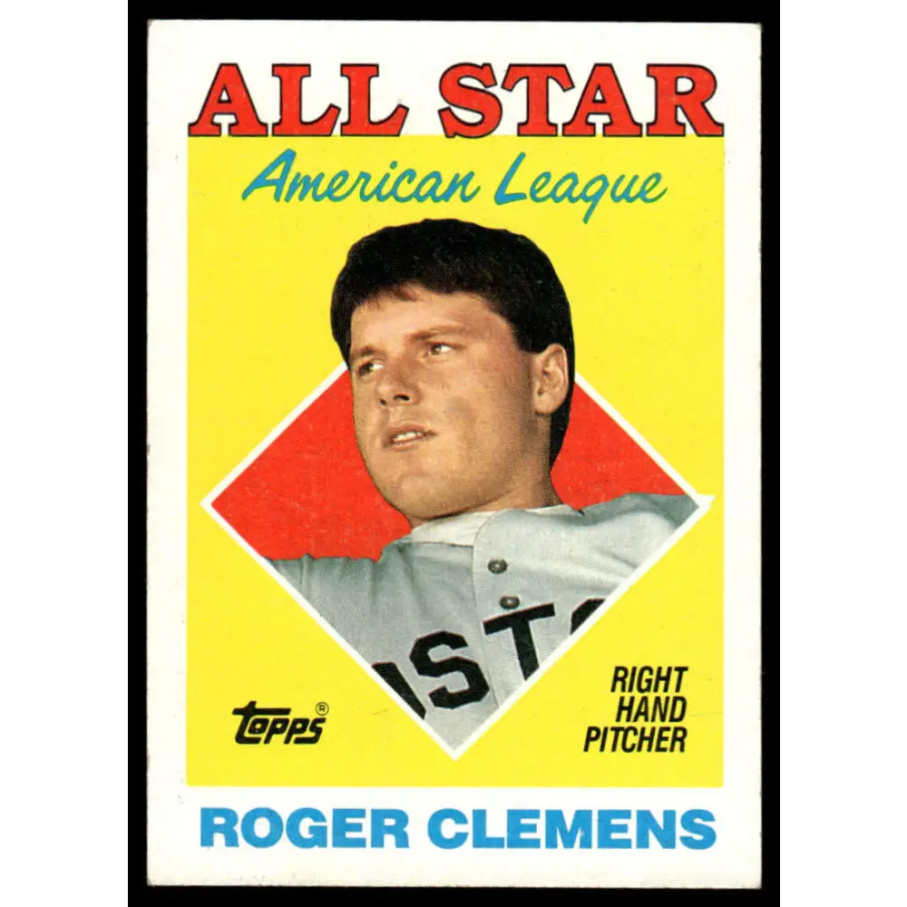 1988 Topps #394 Roger Clemens EX/NM Boston Red Sox Baseball Card Image 1