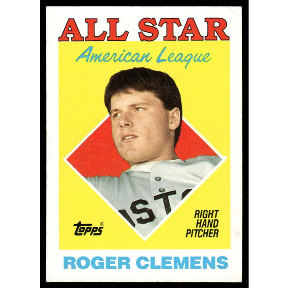 1988 Topps #394 Roger Clemens EX/NM Boston Red Sox Baseball Card Image 1