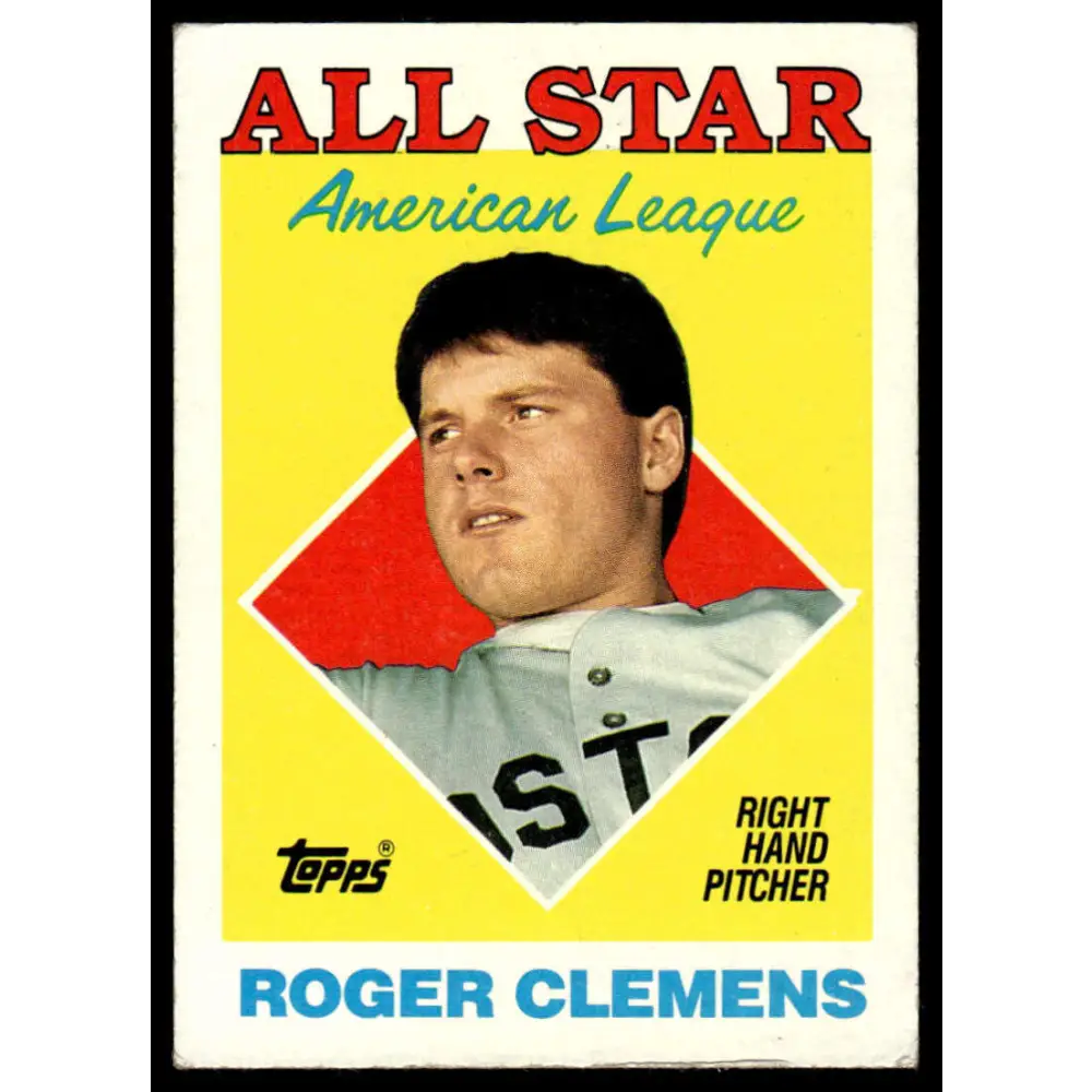 1988 Topps #394 Roger Clemens EX/NM Boston Red Sox Baseball Card Image 1