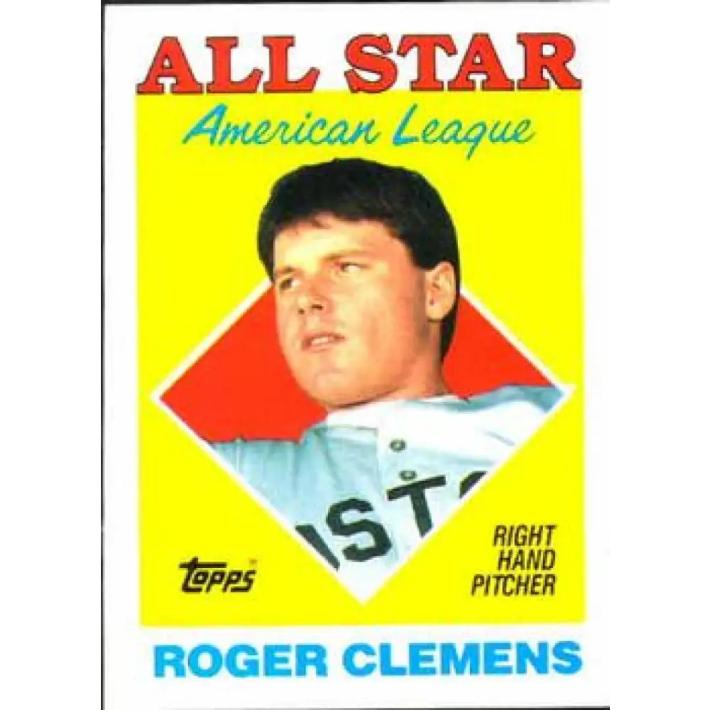 1988 Topps #394 Roger Clemens NM-MT Boston Red Sox Baseball Card  Image 1
