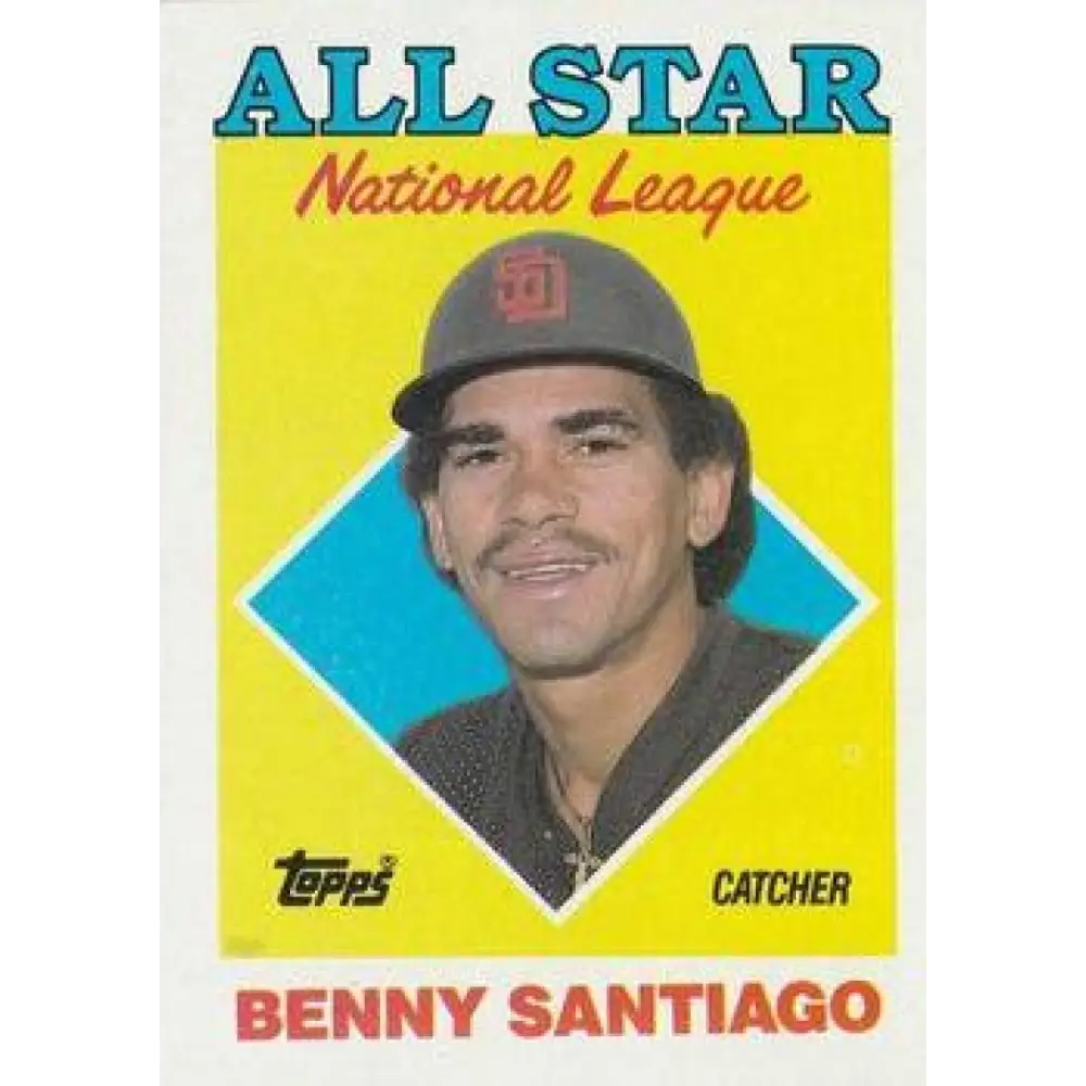 1988 Topps #404 Benito Santiago NM-MT San Diego Padres Baseball Card  Image 1