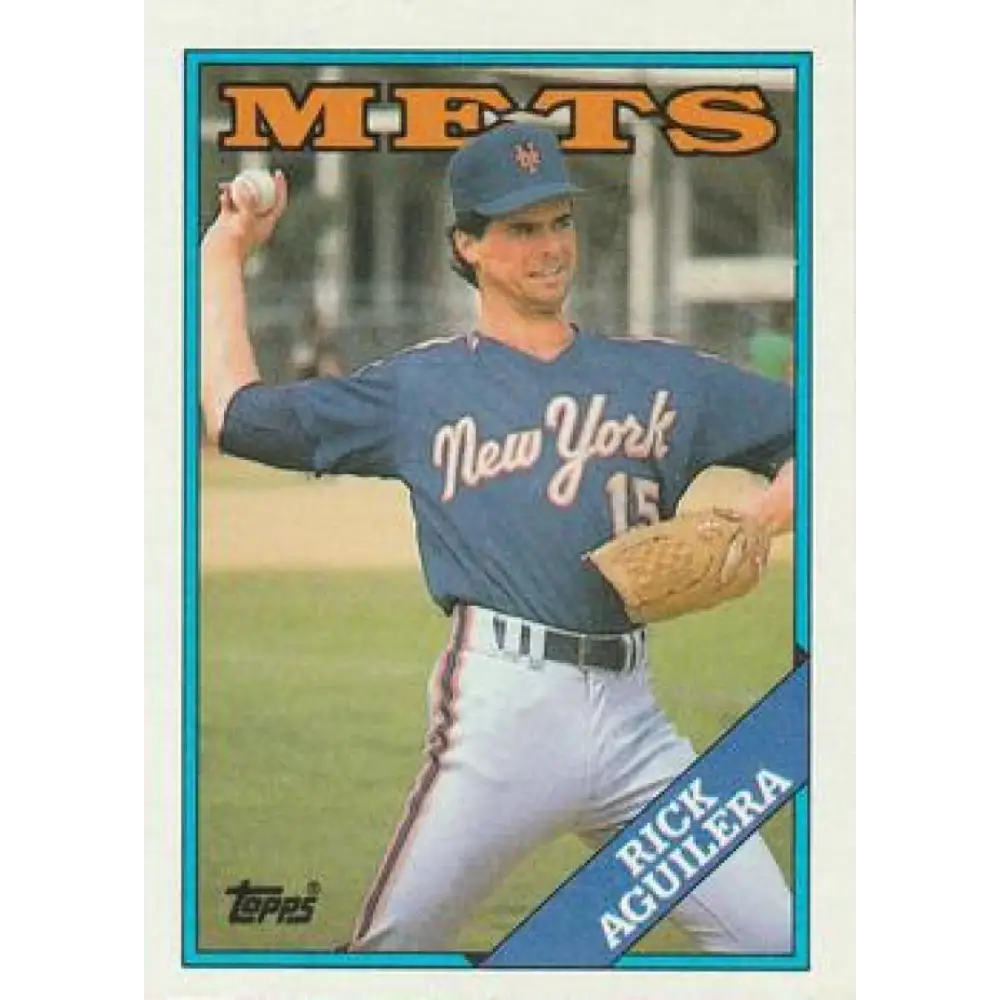 1988 Topps #434 Rick Aguilera NM-MT New York Mets Baseball Card  Image 1