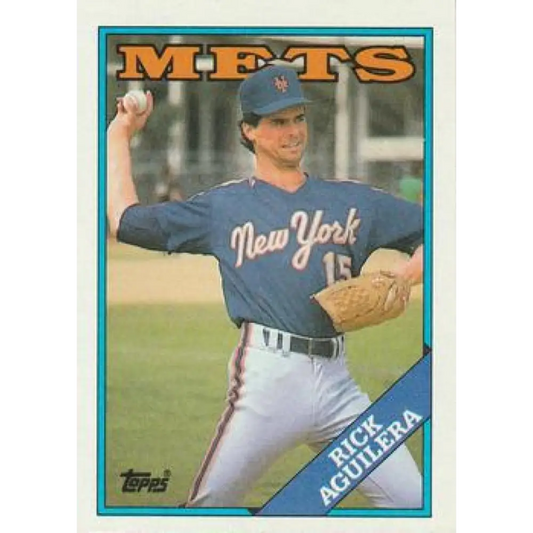 1988 Topps #434 Rick Aguilera NM-MT New York Mets Baseball Card  Image 1