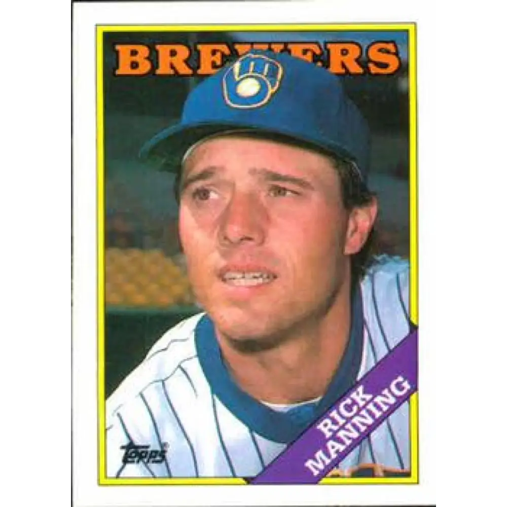 1988 Topps #441 Rick Manning NM-MT Milwaukee Brewers Baseball Card  Image 1