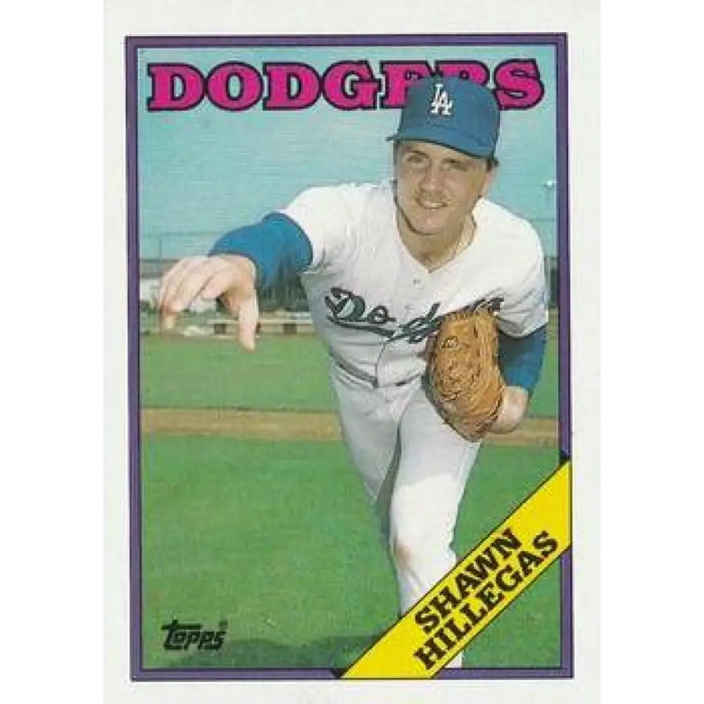 1988 Topps #455 Shawn Hillegas NM-MT RC Rookie Los Angeles Dodgers Baseball Card  Image 1