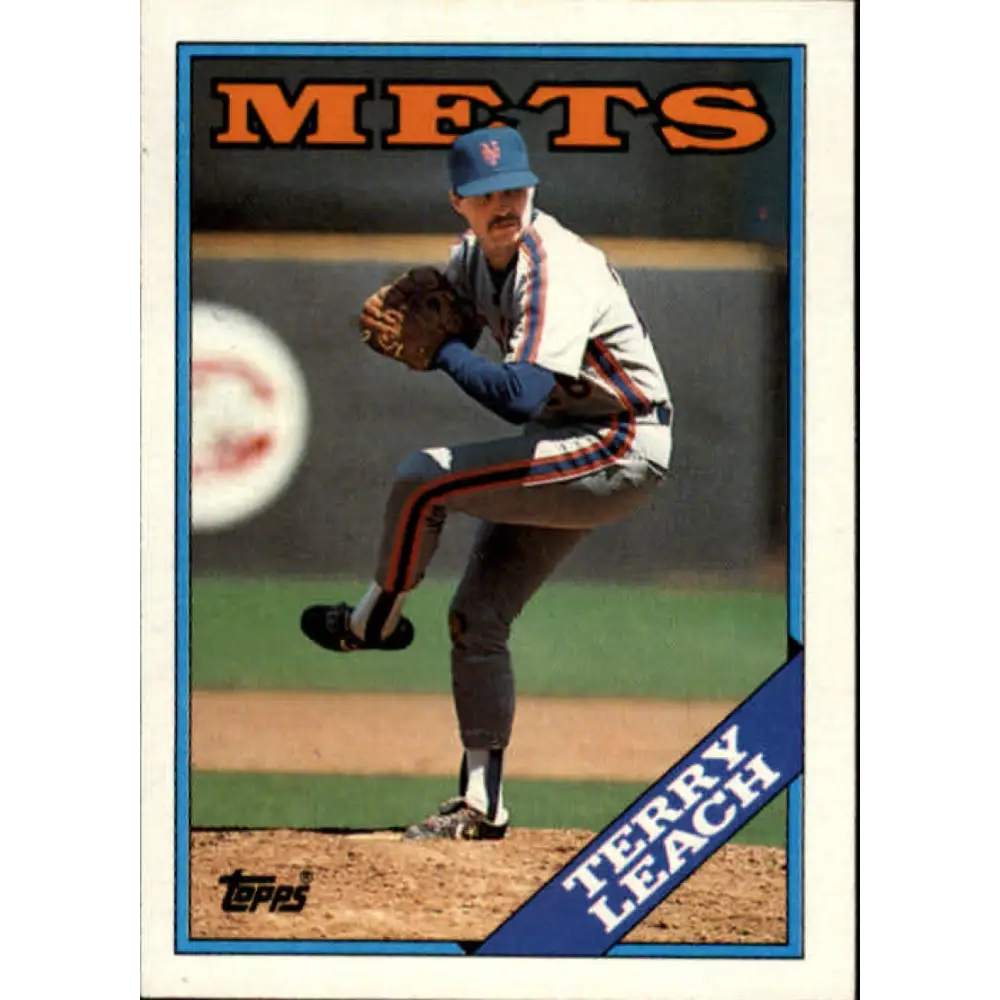 1988 Topps #457 Terry Leach NM-MT New York Mets Baseball Card  Image 1