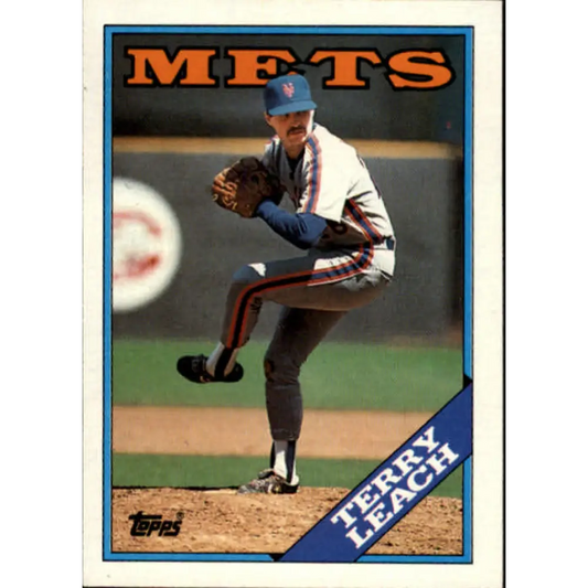 1988 Topps #457 Terry Leach NM-MT New York Mets Baseball Card  Image 1