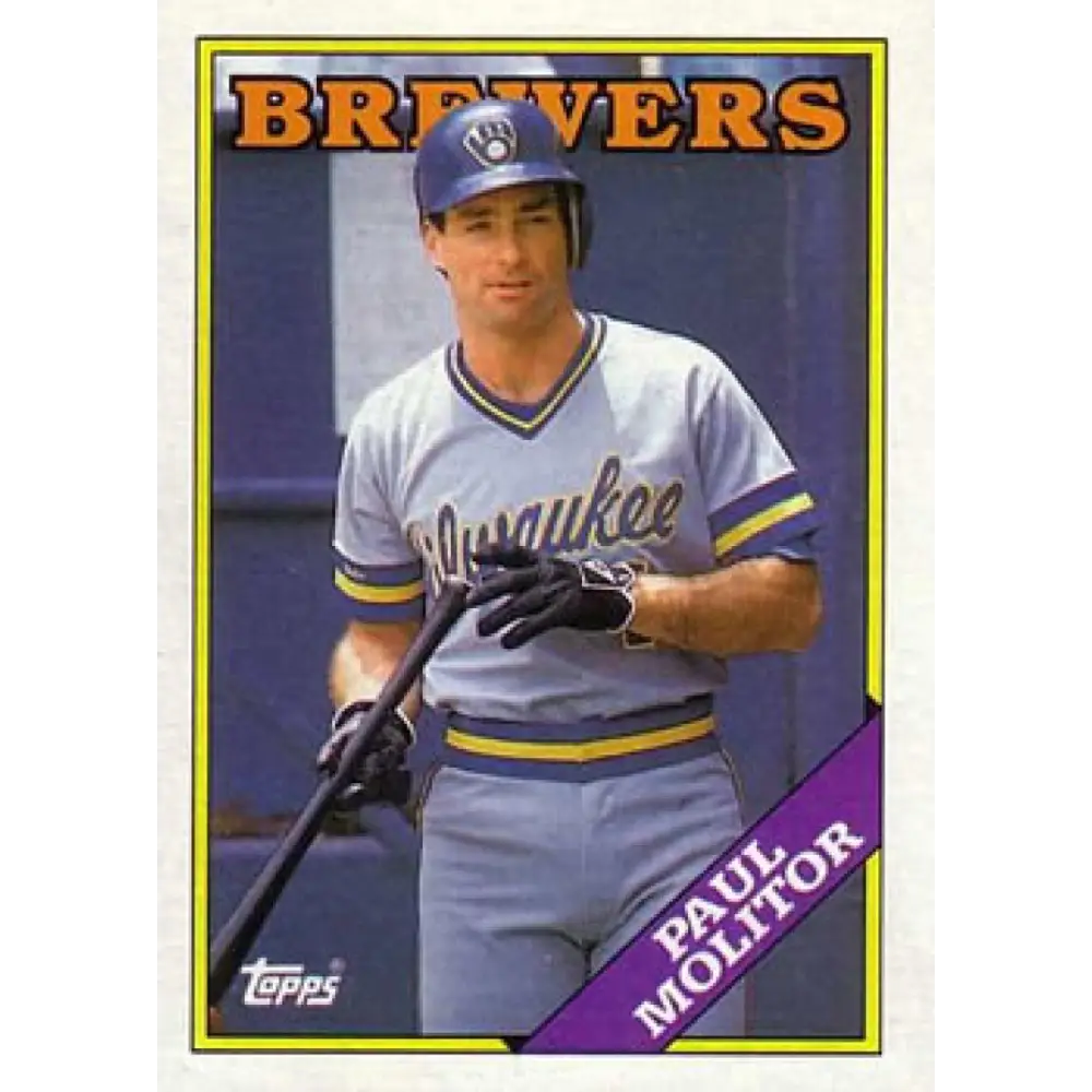1988 Topps #465 Paul Molitor NM-MT Milwaukee Brewers Baseball Card  Image 1