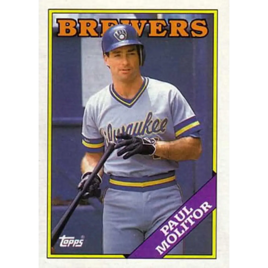 1988 Topps #465 Paul Molitor NM-MT Milwaukee Brewers Baseball Card  Image 1
