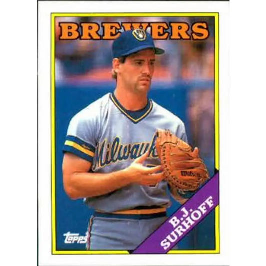 1988 Topps #491 B.J. Surhoff NM-MT Milwaukee Brewers Baseball Card  Image 1