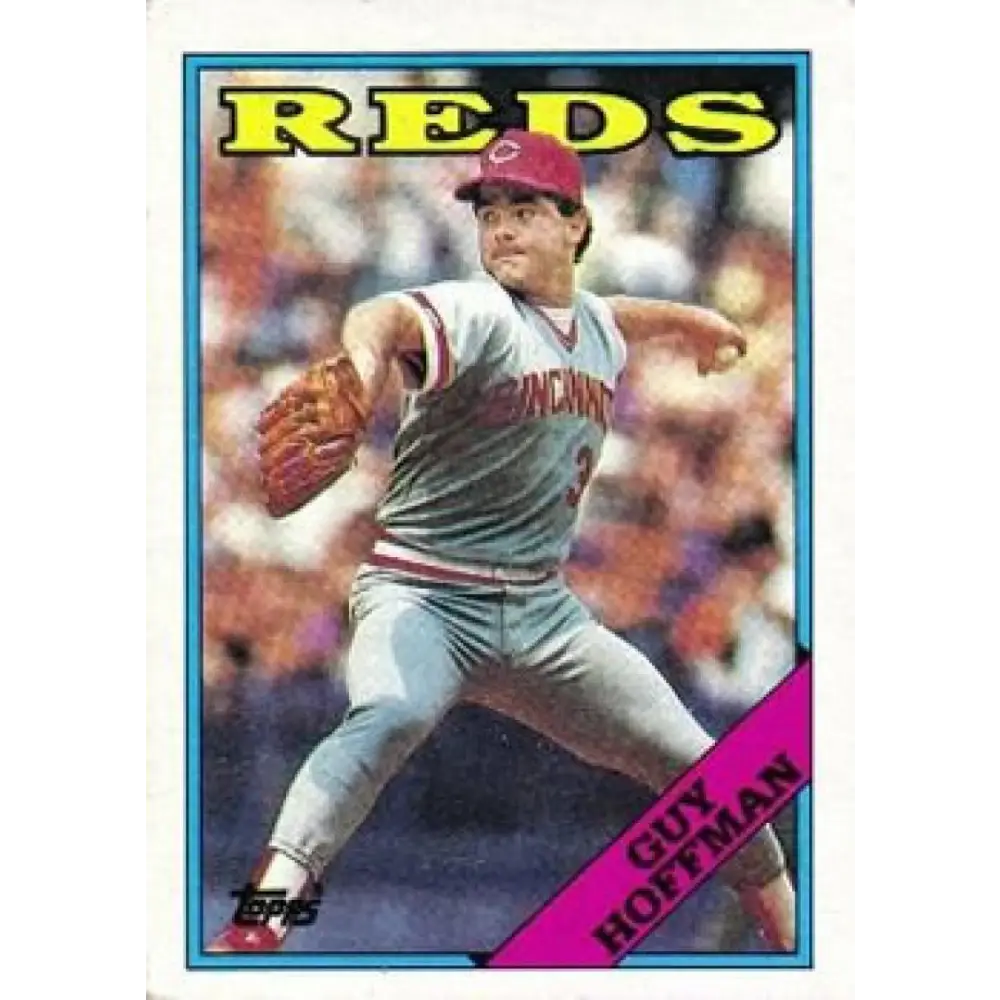 1988 Topps #496 Guy Hoffman NM-MT Cincinnati Reds Baseball Card  Image 1