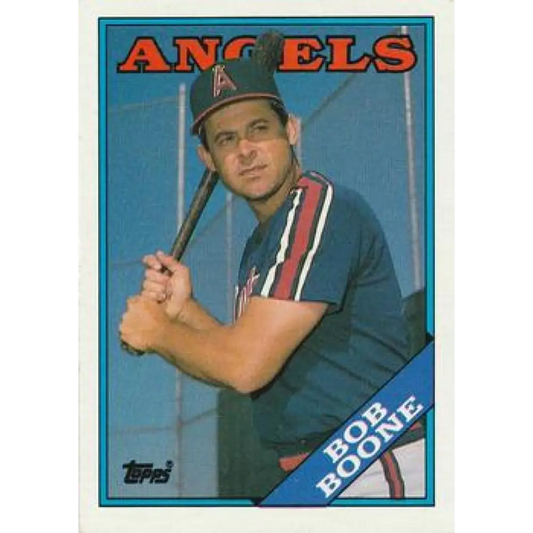 1988 Topps #498 Bob Boone NM-MT California Angels Baseball Card  Image 1