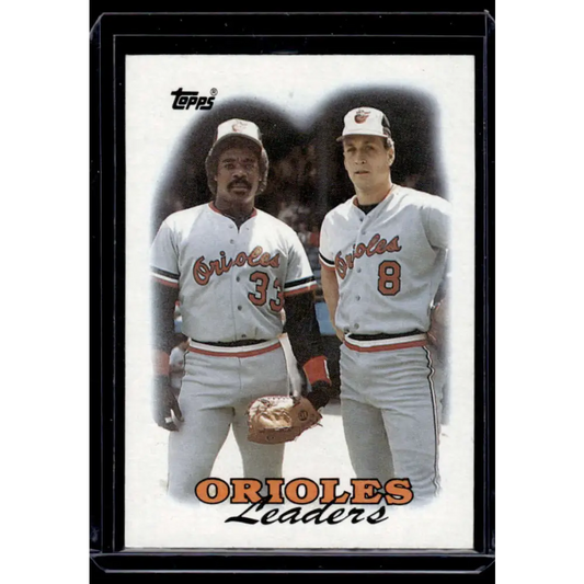 1988 Topps #51 Orioles Leaders TL Baltimore Orioles NM-MT Baseball Card Image 1