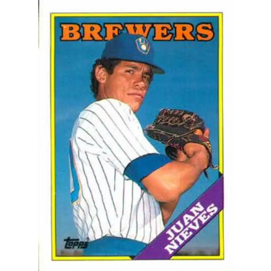 1988 Topps #515 Juan Nieves NM-MT Milwaukee Brewers Baseball Card  Image 1