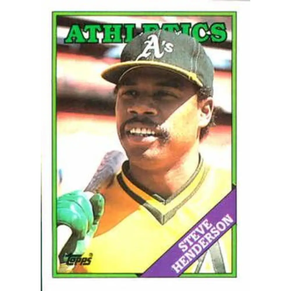 1988 Topps #527 Steve Henderson NM-MT Oakland Athletics Baseball Card  Image 1
