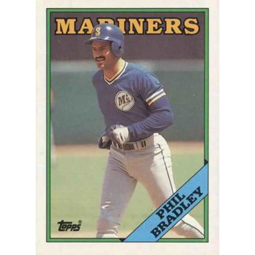 1988 Topps #55 Phil Bradley NM-MT Seattle Mariners Baseball Card  Image 1